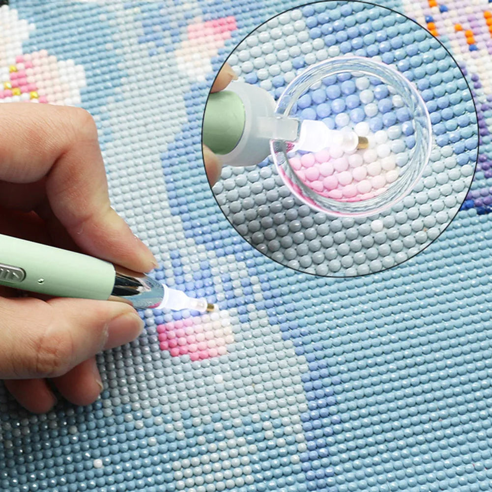 5D DIY Accesorios de Pintura de Diamantes Plástico Iluminado Kit de Pintura de Diamantes Multifuncional para Dibujo Artesanal para Niños Adultos