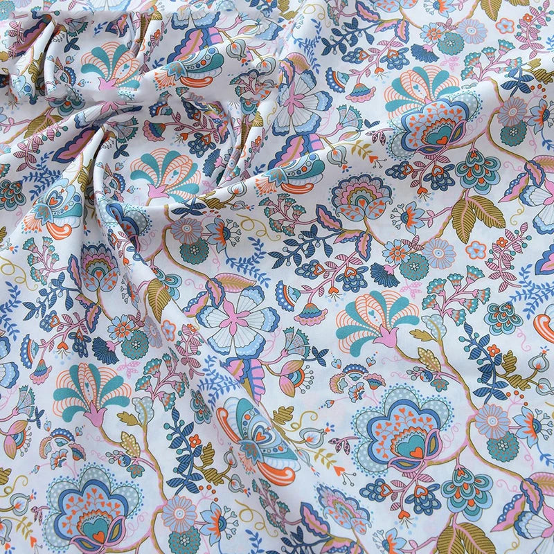 100% Cotton Poplin Floral Fabric – 50S Digital Print | 145 cm Wide | Dresses, Shirts & Pajamas