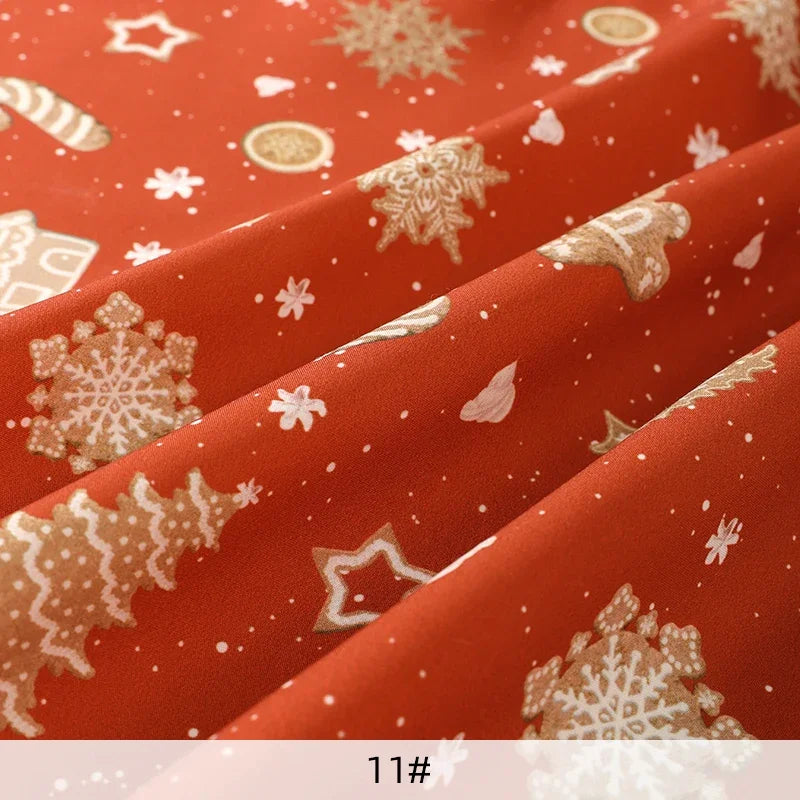 Christmas Gingerbread & Holiday Print Fabric – 100% Polyester, 150cm Wide