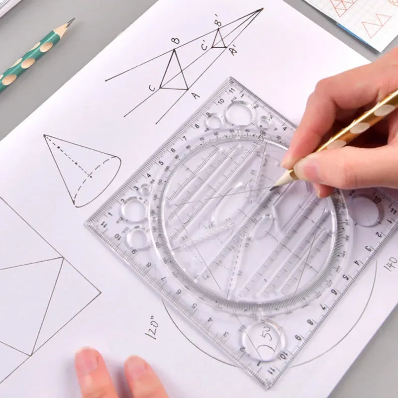 Regla de Plantilla de Dibujo Giratoria Multifunción – Herramienta de Círculo, Elipse y Arco para Acolchado y Diseño de Patrones