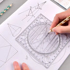 Regla de Plantilla de Dibujo Giratoria Multifunción – Herramienta de Círculo, Elipse y Arco para Acolchado y Diseño de Patrones