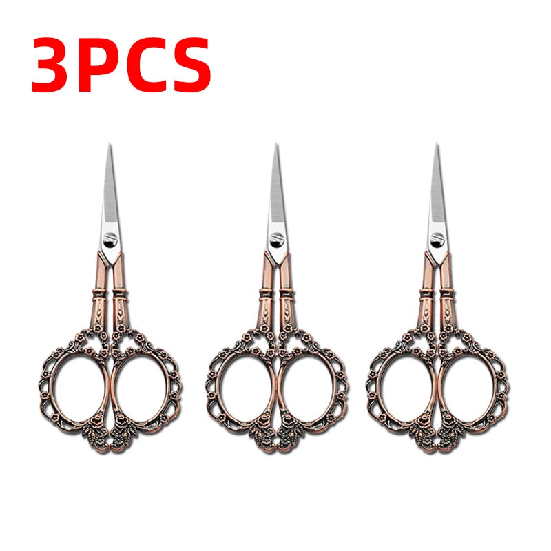 Tijeras de sastre retro – Tijeras de bordar y coser de acero inoxidable | Unidad individual, paquete de 3 y paquete de 6