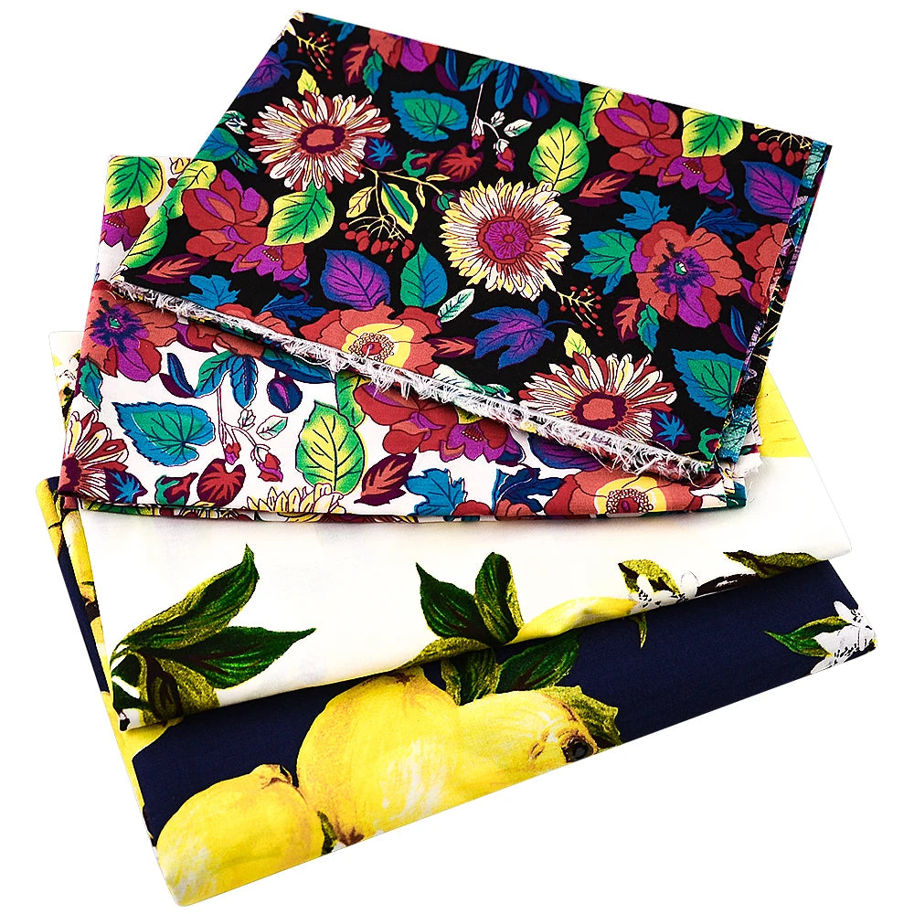 Rose Print Cotton Poplin Fabric – Vintage Floral Hawaiian Print | 145cm Wide, Sold by the Meter
