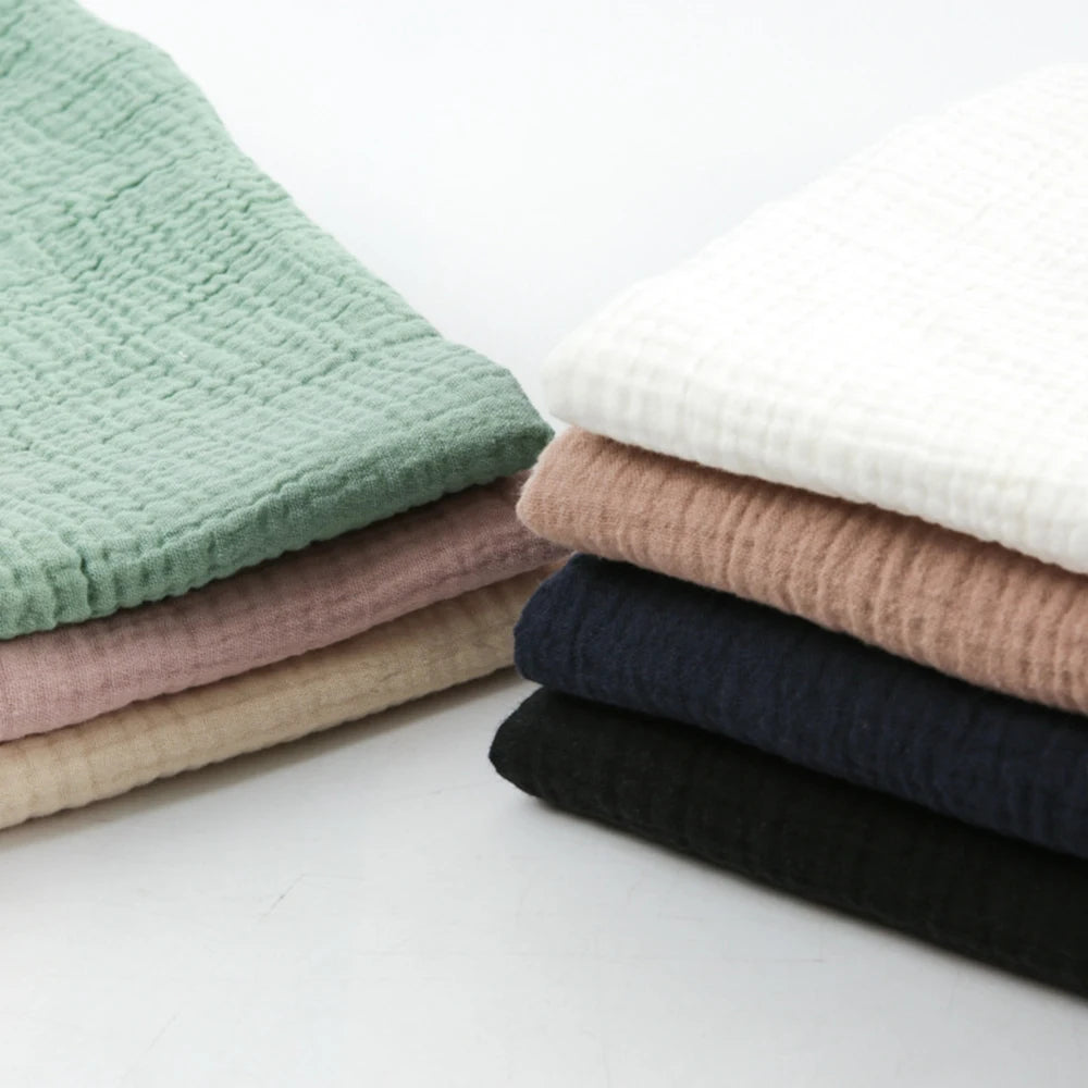 Double Gauze 100% Cotton Fabric – Soft & Breathable | Dresses, Baby Items, Bedding & Boho Table Runners (Sold by the Meter)