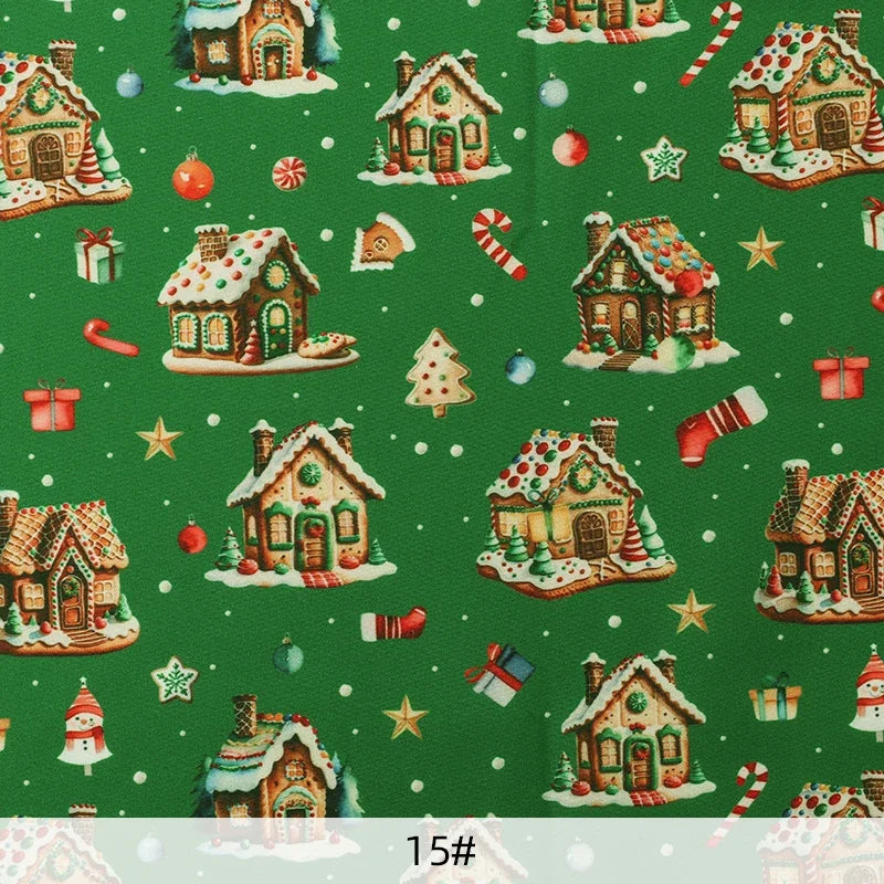 Christmas Gingerbread & Holiday Print Fabric – 100% Polyester, 150cm Wide