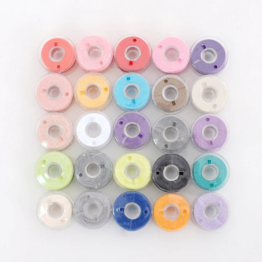 25-Piece Polyester Sewing Thread Set – 400 Yards Per Spool | Bobbins & Thread