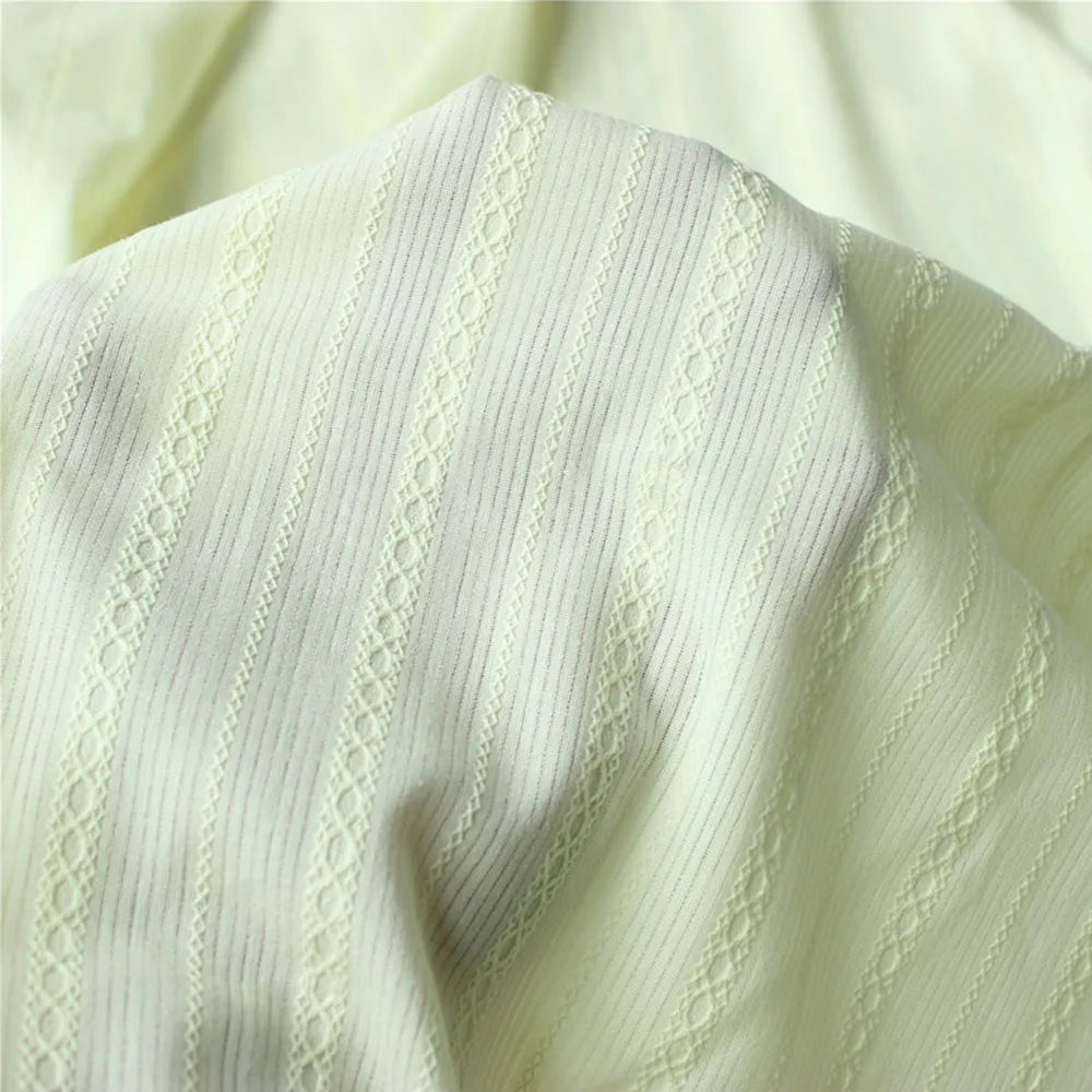 Jacquard Cotton Fabric – Soft Embroidered Pastoral Print | 150cm Wide for Dresses, Quilting & DIY