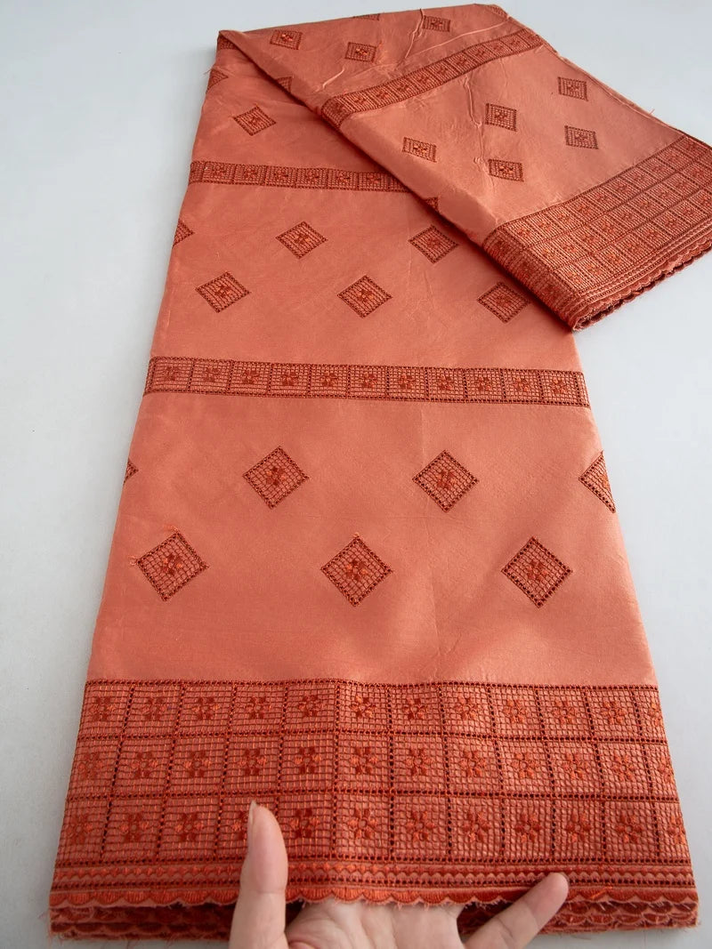 African Swiss Voile Cotton Lace Fabric – 5-Yard Piece | Embroidered Nigerian Lace