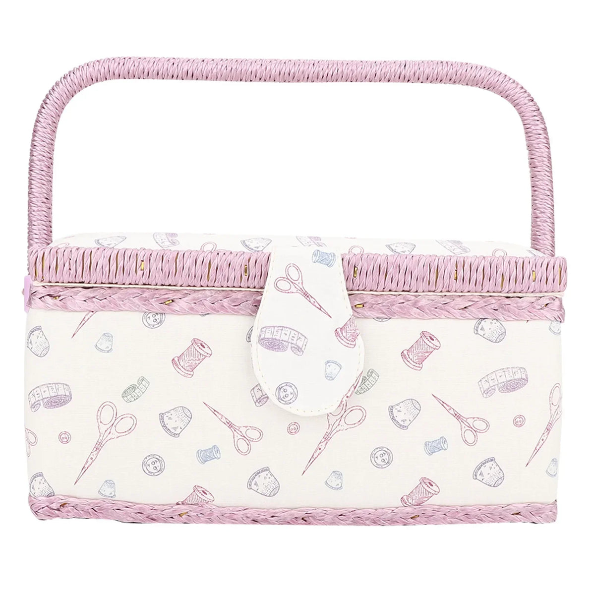 Vintage Sewing Basket Household Fabric Craft Thread Needle Storage Box Organizer