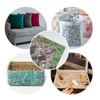Retro Floral Print Self-Adhesive Linen Cotton Fabric Roll – 50x145cm | DIY Crafts, Jewelry Box & Furniture Repair