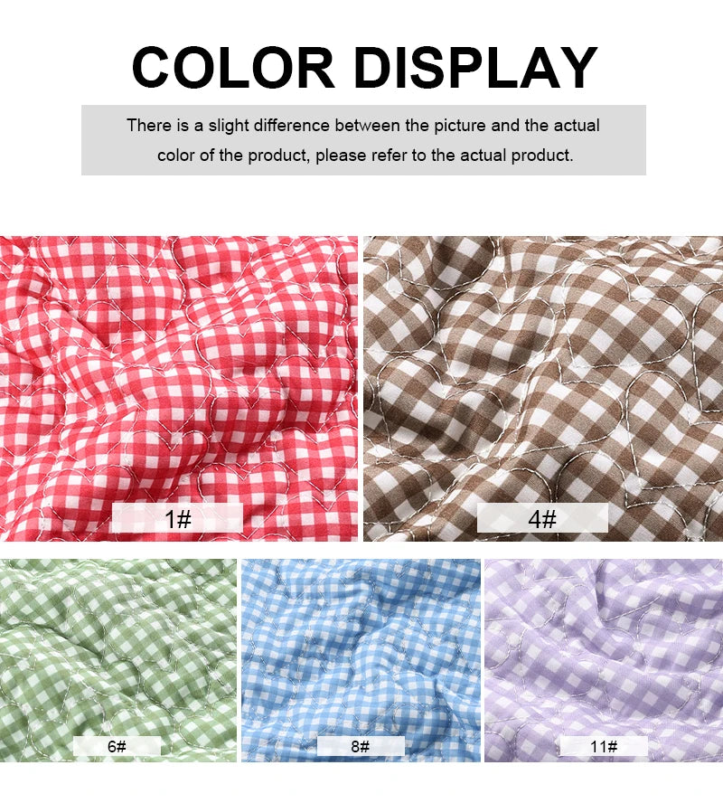 Pure Cotton Grid Quilted Fabric — Anti-Static, High-Absorbency | 0.5, 1 & 2 Yard Cuts