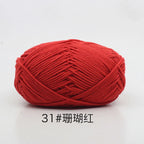 Hilo de algodón con leche de 4 cabos – 80% algodón, 20% fibra de leche | ~90 m (~98 yd) por madeja | Tejido a mano y a crochet