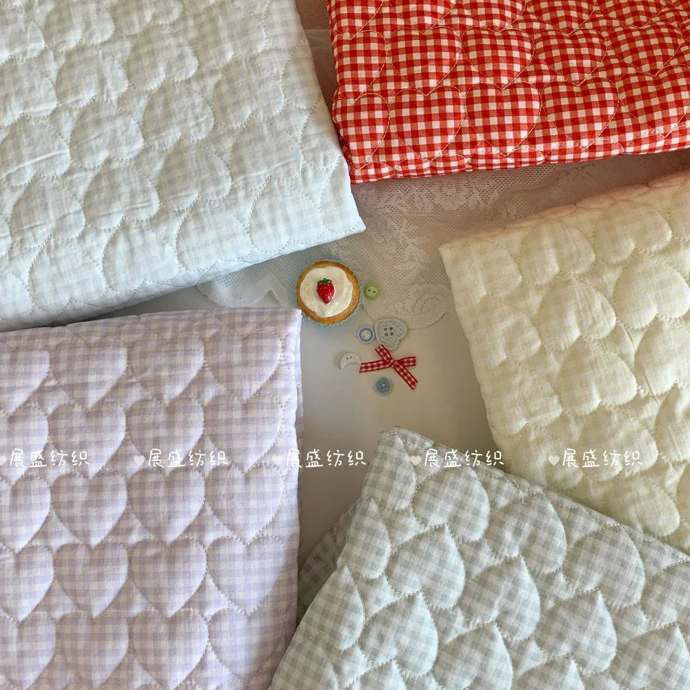 Light Plaid Quilted Cotton Fabric – 145x50cm, 40s Poplin, Breathable for Jackets, Bags & Handmade Sewing