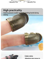 Anillo Dedal Ajustable de Cobre Vintage – Protector Antideslizante para Dedos para Costura y Bordado | Dorado, Bronce, Oro Rosa