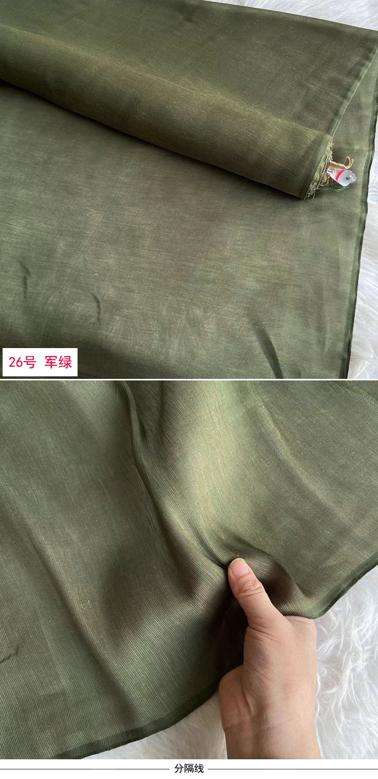 Mulberry Silk & Linen Blend Fabric by the Meter | 138cm Wide | 13 Momme