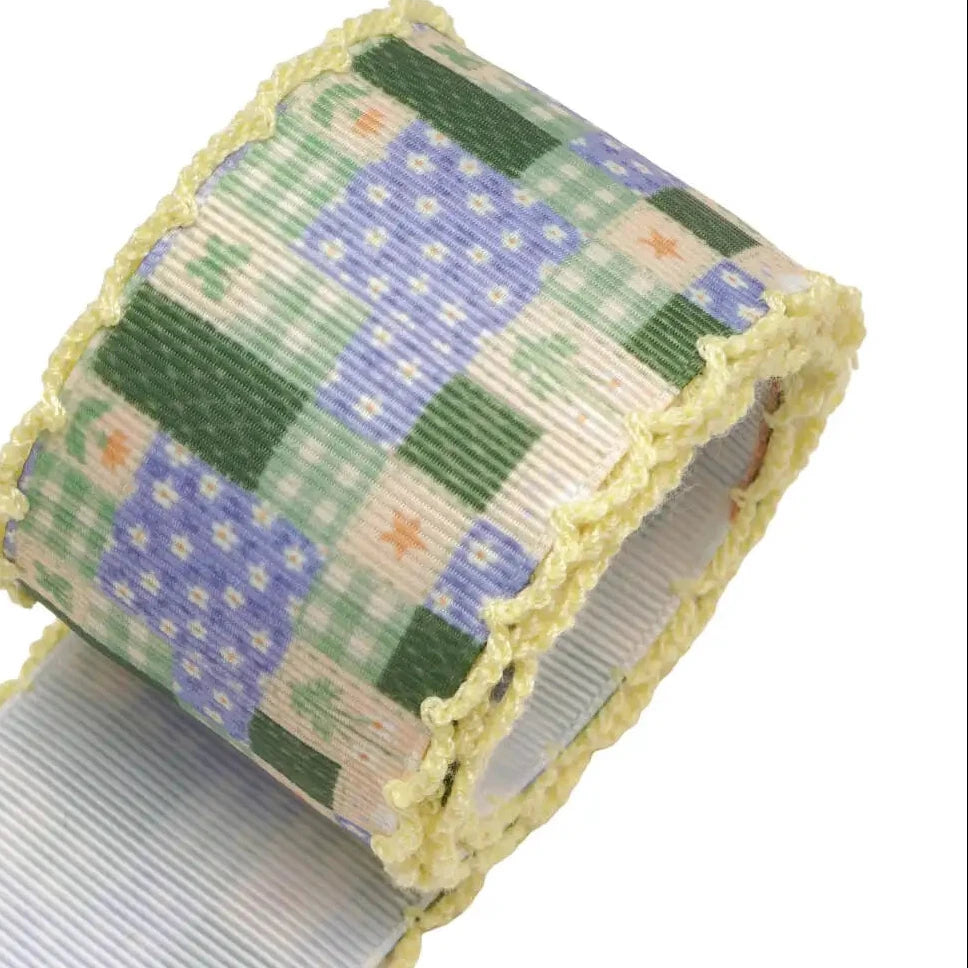Moonstitched-Edge Printed Grosgrain Ribbon – 50-Yard Roll