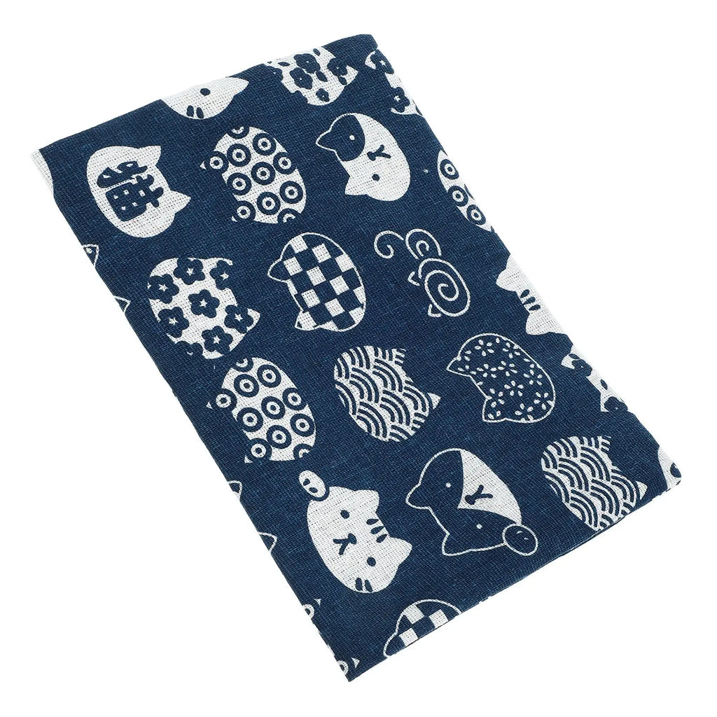 Blue Fabric Book Cover Protector – Reusable Cloth Sleeve for Hardcover Books, Diaries & Textbooks