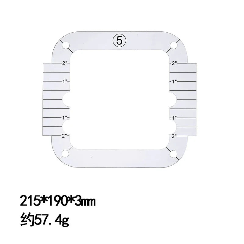 QERVFLO Free Motion Quilting Template Ruler – 13 Styles Transparent Acrylic Frames for Domestic Sewing Machines