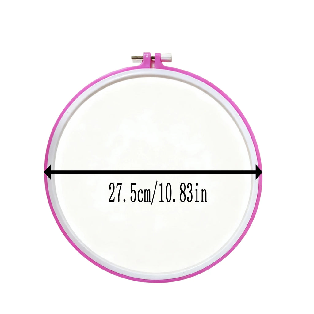 Color-Coded Plastic Embroidery Hoops – 7 Sizes