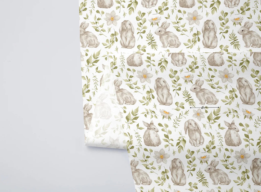 Rabbit Print Twill Cotton Fabric – 160cm Wide, Per 50cm