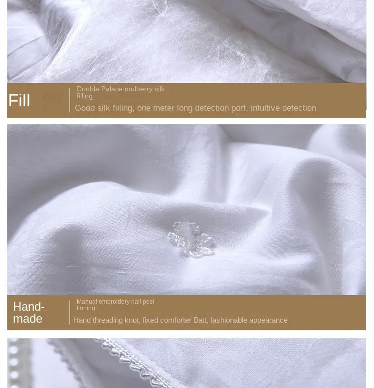 JAGDAMBE Mulberry Silk Quilt – 100% Natural Silk Fill, 300TC Cotton Shell, All-Season Comforter