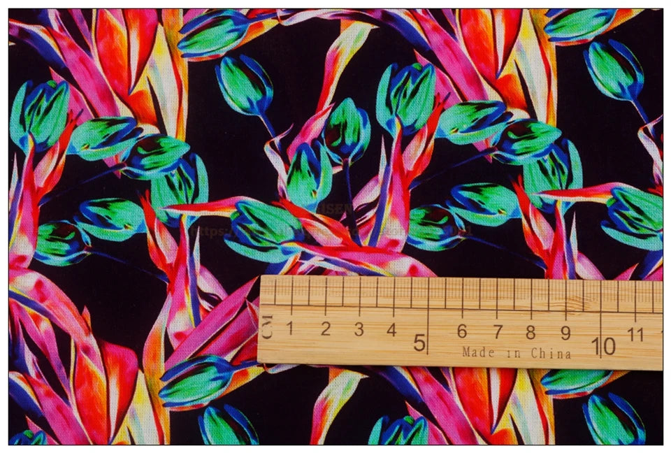 Gorgeous Floral Print 100% Cotton Fabric – 43" Wide, Half-Meter Panels | Quilting, Patchwork & DIY Sewing