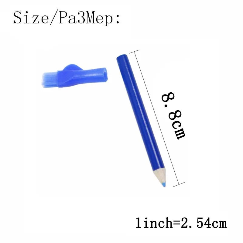 Water-Soluble Fabric Marking Pencils with Brush Cap – 3 Colors | Tailor Chalk Pencil Set for Sewing & Quilting