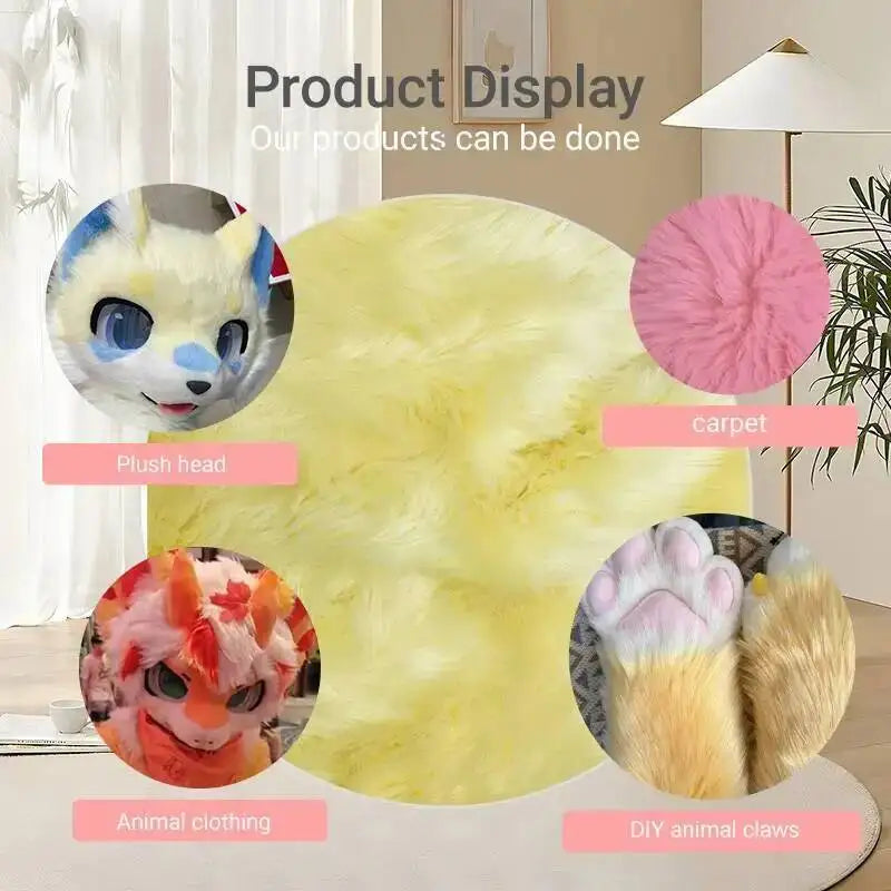 4cm Shaggy Plush Fur Fabric – 100% Polyester, Soft & Non-Shedding | Fursuit, Dolls & DIY Crafts (25×45cm Panels)