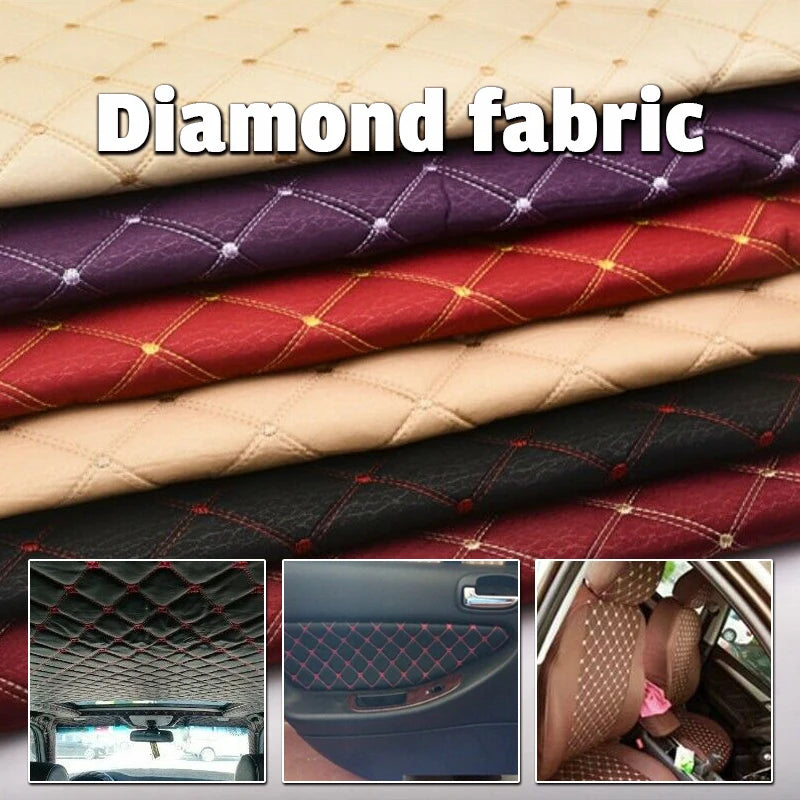 Thick Quilted Embroidered Plaid Fabric – 55" × 39" Panel | Sofa, Home Décor & DIY Sewing (10 Colors)