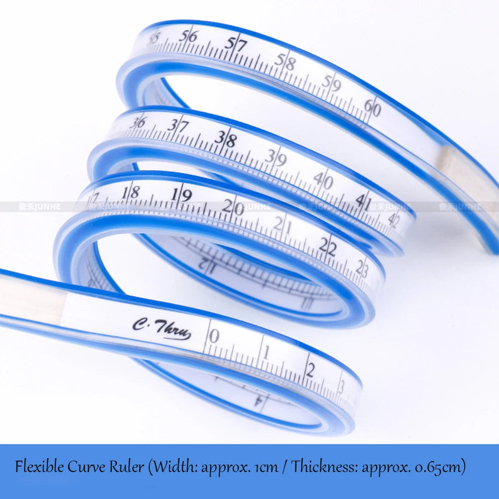 Flexible Curve Ruler – Bendable Double-Sided Soft Ruler for Garment Pattern Making & Sewing | 30–60cm