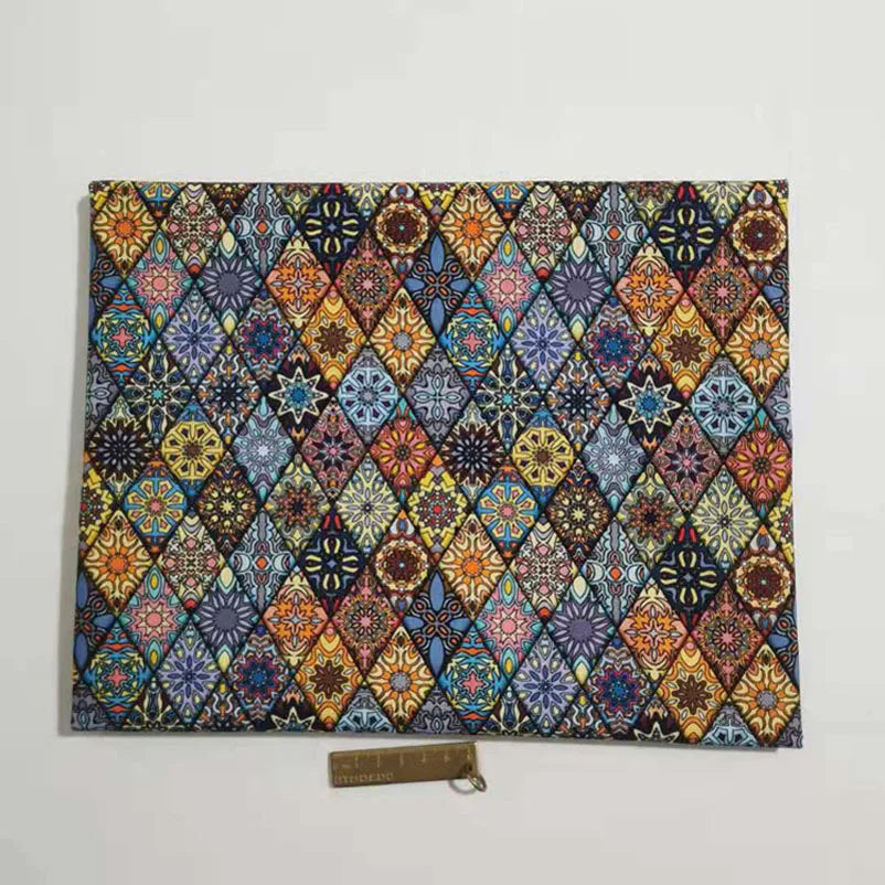 Mandala Boho Print 100% Cotton Fabric | 110cm Wide | Sold by the Half Meter
