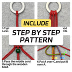 Kit de bricolaje de adorno de macramé de copo de nieve navideño — Colgante hecho a mano con tutorial | 3 colores