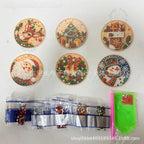 Kit de adornos de Navidad de pintura de diamantes DIY – Juego de 6 colgantes de madera para árbol de Navidad