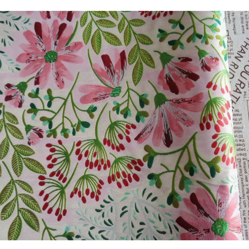Luxury Double-Sided Jacquard Fabric – Galsang Flower Brocade for Dresses, Shirts & Quilting