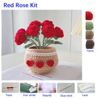 Kit de ganchillo para tejer rosas, ramo de flores hecho a mano, bricolaje, bolsa de material de ganchillo de lana, regalo creativo para parejas y novias, principiantes