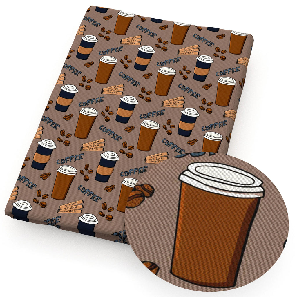 Tela de Algodón y Poliéster con Estampado de Granos de Café — 50×145cm | Acolchado, Patchwork y Manualidades
