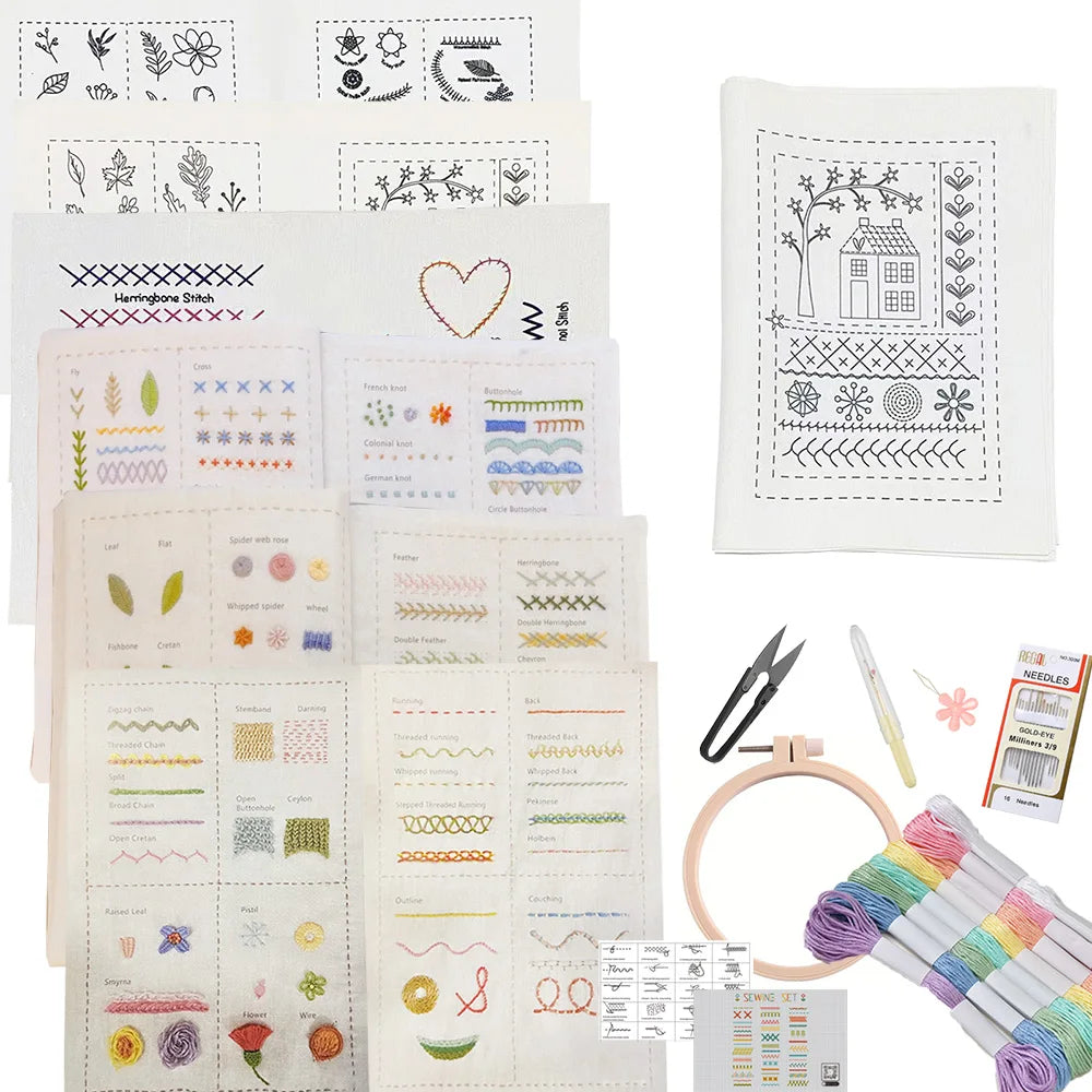 Basic Hand Embroidery Stitches Book for Beginners - 106 Stitch Step-by-Step Guide