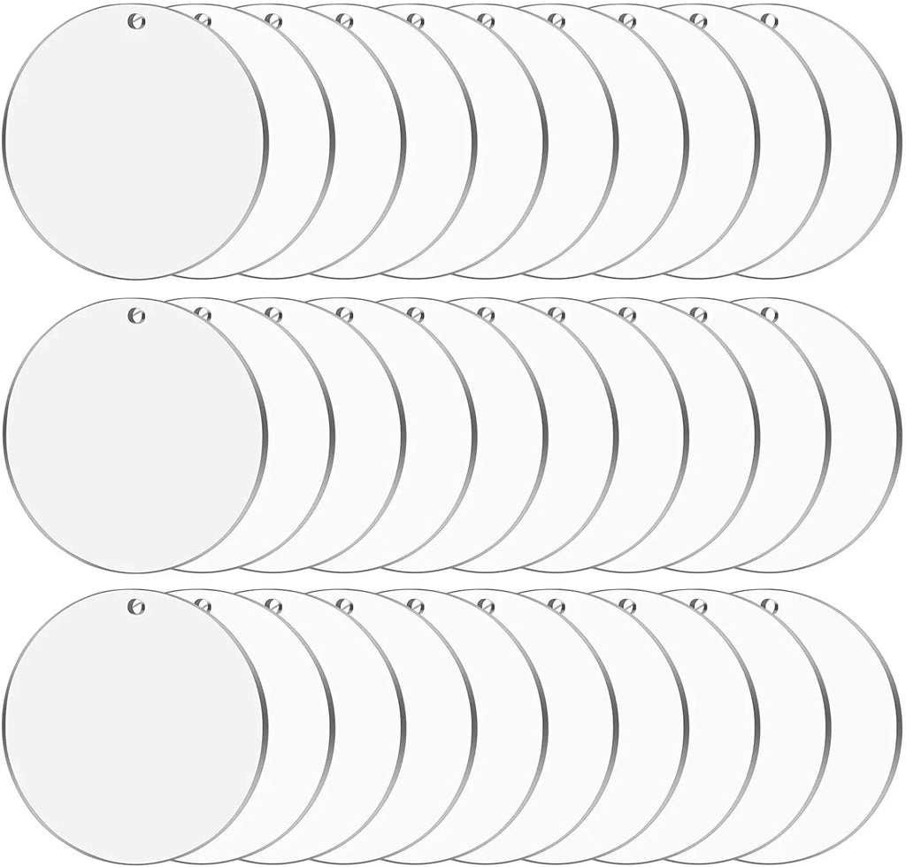 Round Acrylic Ornament Blanks for Crafting (10–50 Pack)