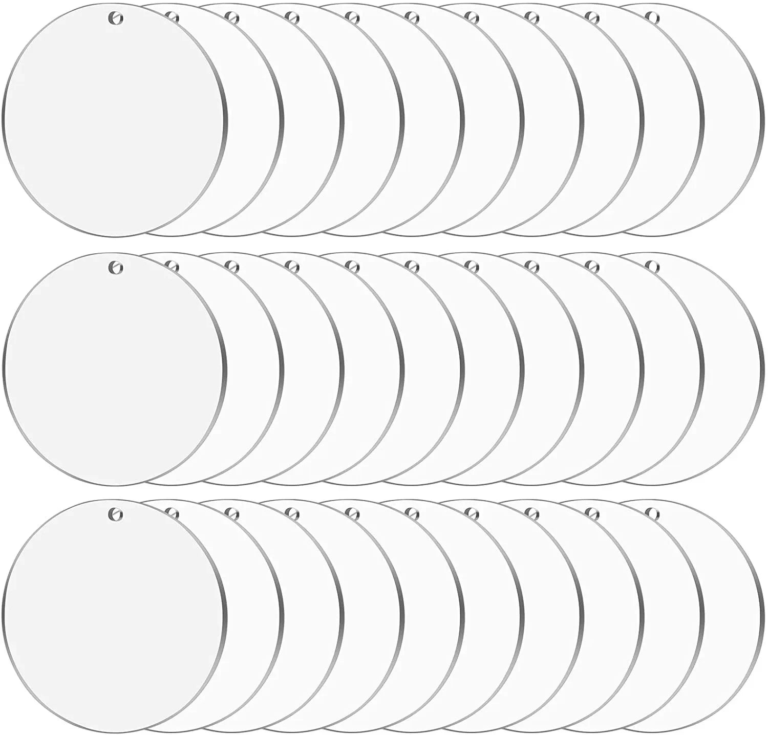 Round Acrylic Ornament Blanks for Crafting (10–50 Pack)