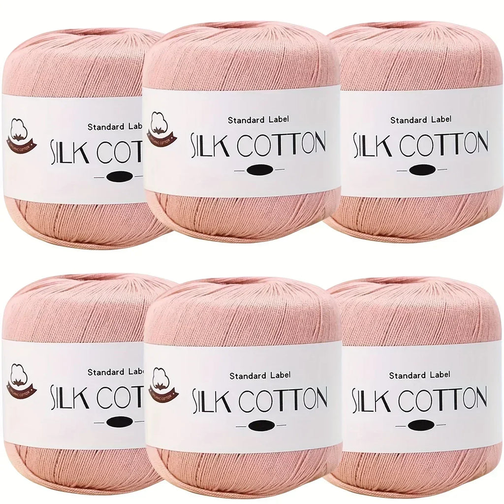 Hilo de Algodón de Seda - Hilo Fino para Ganchillo, Suéteres de Punto, Chales, Bufandas y Manualidades, Hilo Suave y Duradero 50g/unidad