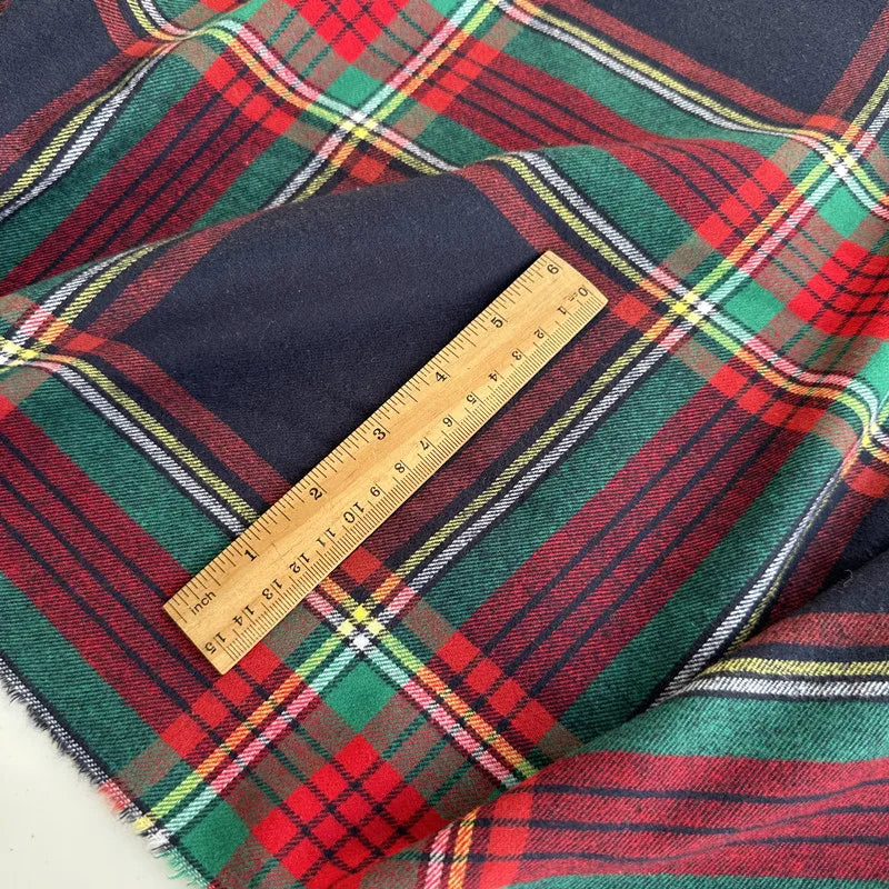 Brushed Plaid 100% Cotton Fabric – 145cm Wide, 250g/m for Shirts, Dresses, Coats & DIY