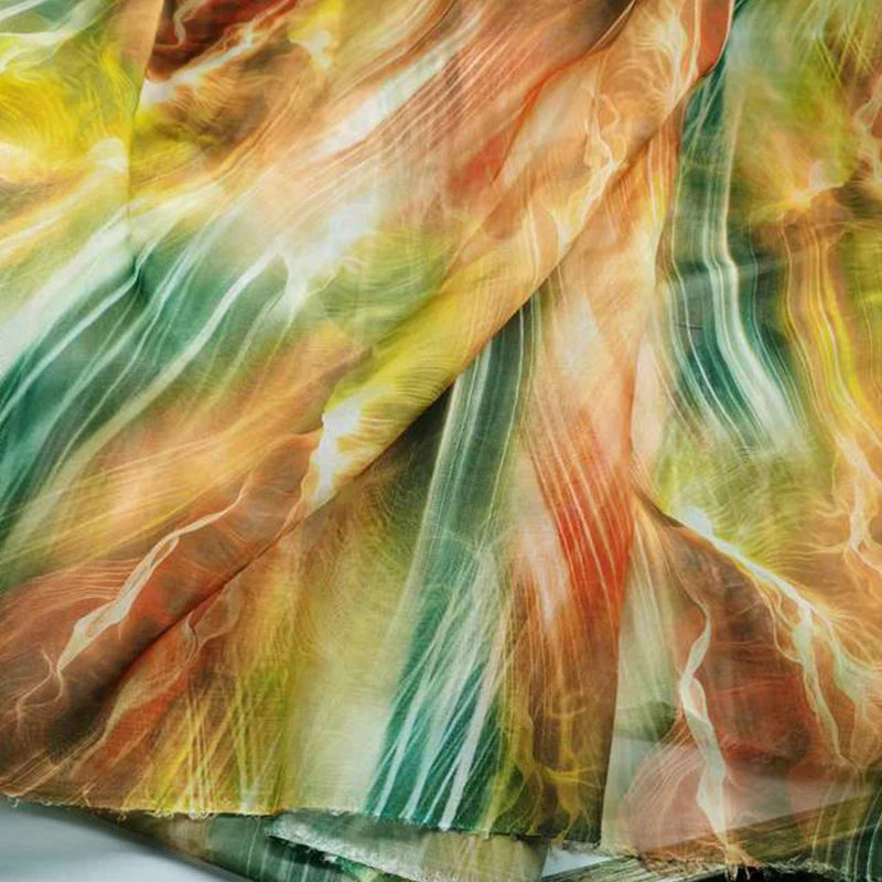 30D Gradient Chiffon Fabric – Semi-Sheer & Elegant | 150 cm Wide (59 in)