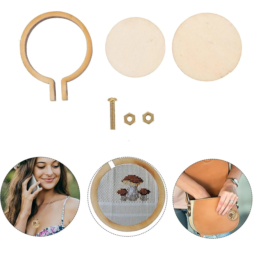 Mini Wooden Embroidery Hoop Set — 10 Pieces