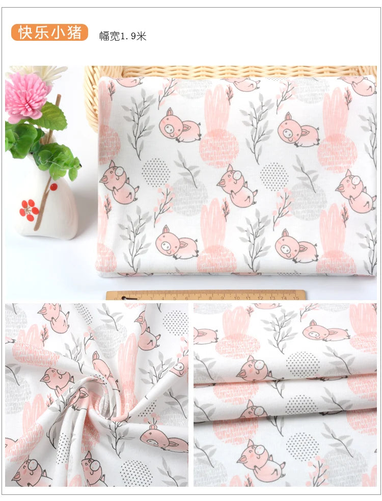 100% Cotton Knitted Print Fabric – 50×90 cm (19.7×35.4 in)