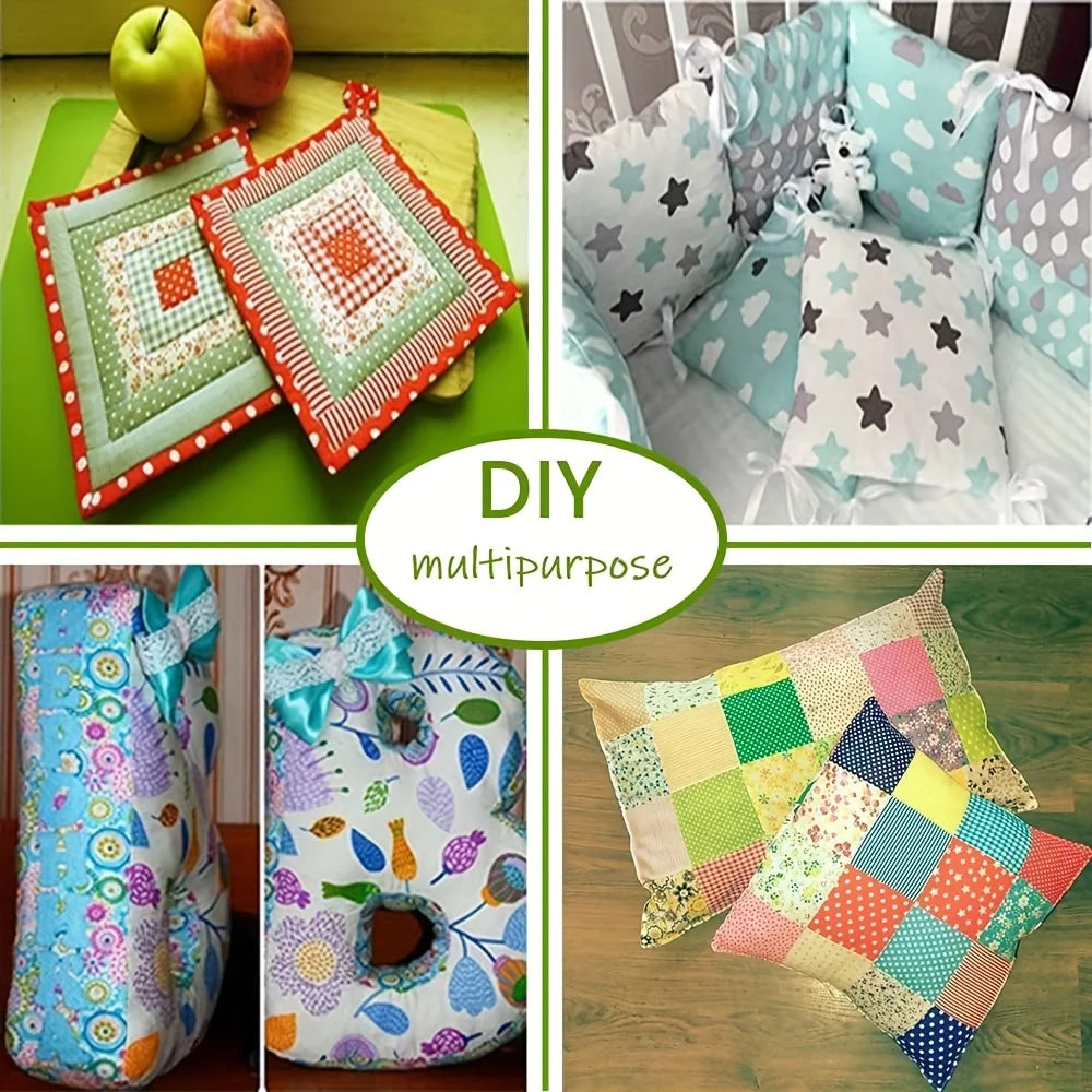 Fat Quarters Plaid & Polka Dot Patchwork Fabric Bundle – 8pcs 100% Cotton