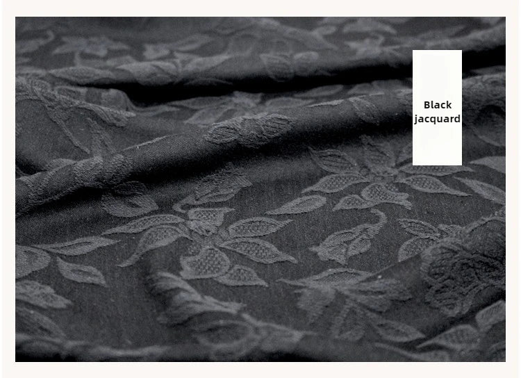 Bodhi Flower Jacquard Cotton Linen Fabric – 241g/m², 145cm Wide, Sold by the Meter – For Hanfu, Cheongsam & Clothing