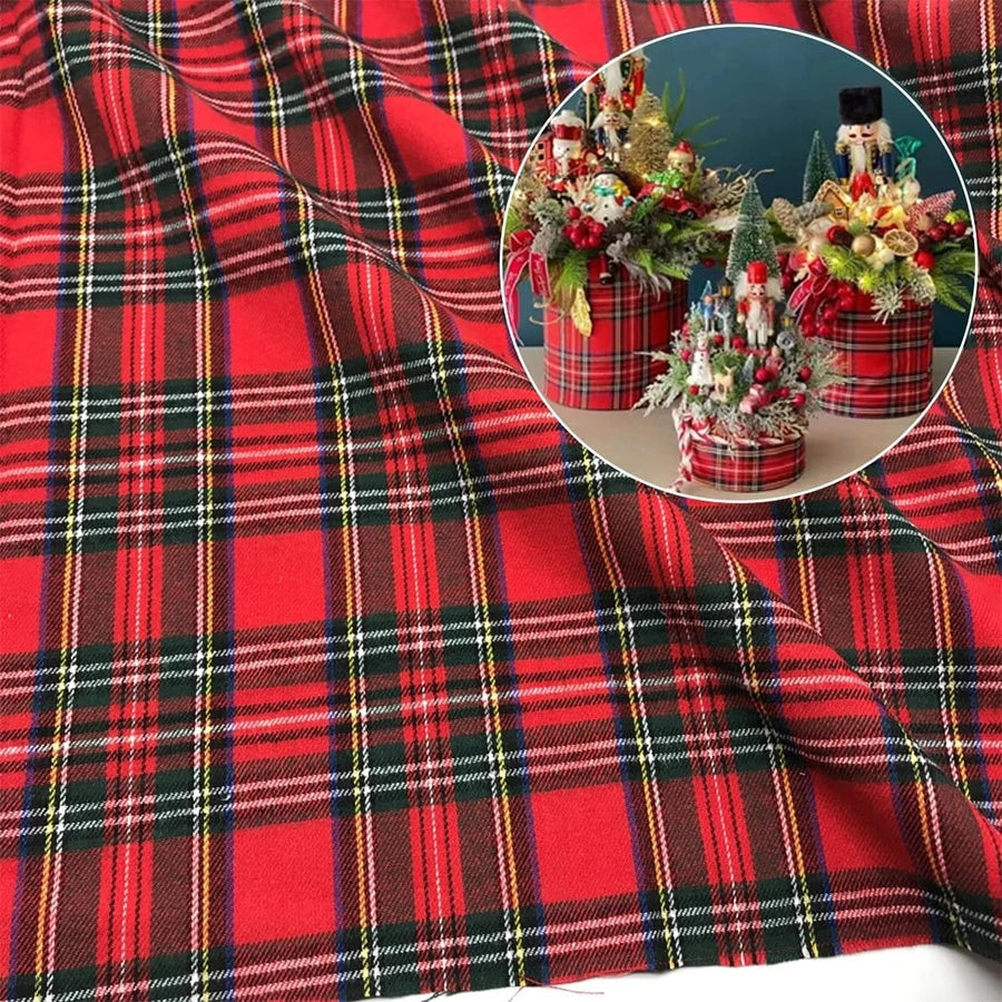 Christmas Plaid Flannel Fabric | 150cm Wide | Holiday Quilting & Sewing