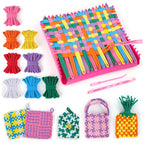 Juego de Telar para Tejer Juguetes Bucles para Salvamanteles Manualidades Telar para Salvamanteles Kits de Tejer Ganchillo Columpio para Niños Adultos Principiantes Suministros