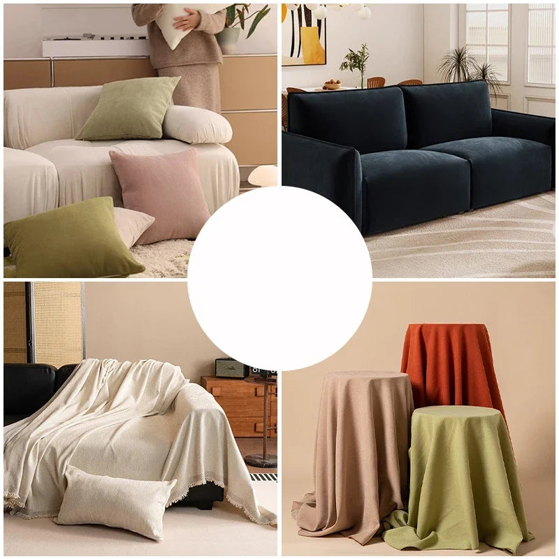Chenille Velvet Upholstery Fabric – Soft Textured Poly-Cotton, 145cm Wide, Sold by the Meter – For Sofas, Pillows & Home Décor