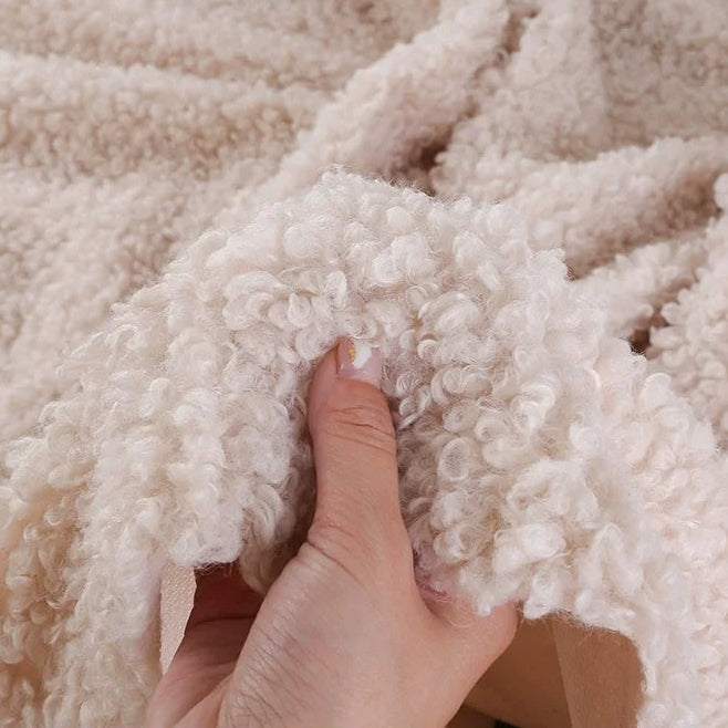 Teddy Plush Imitation Wool Fleece Fabric – 50x50cm | Soft Warm Fabric for Dolls, Pet Clothes & DIY Sewing